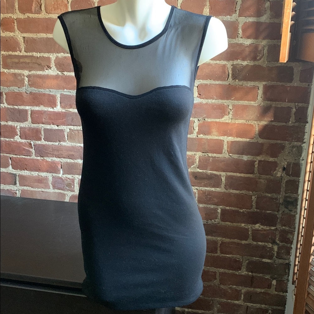 Black Sheer Panel Dress Sz Medium